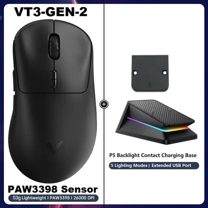 Rapoo VT3 GEN-2 Wireless Gaming Mouse 53g Lightweight 8KHz Polling Rate 26000DPI 10 Programmable Buttons Optical Sensor