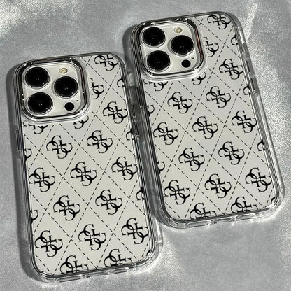Aurbe Phone Case For iPhone 17 16 15 14 13 12 11 Pro Max 16E Silver lens frame transparent shell Fashion Design G-GuesS Cover