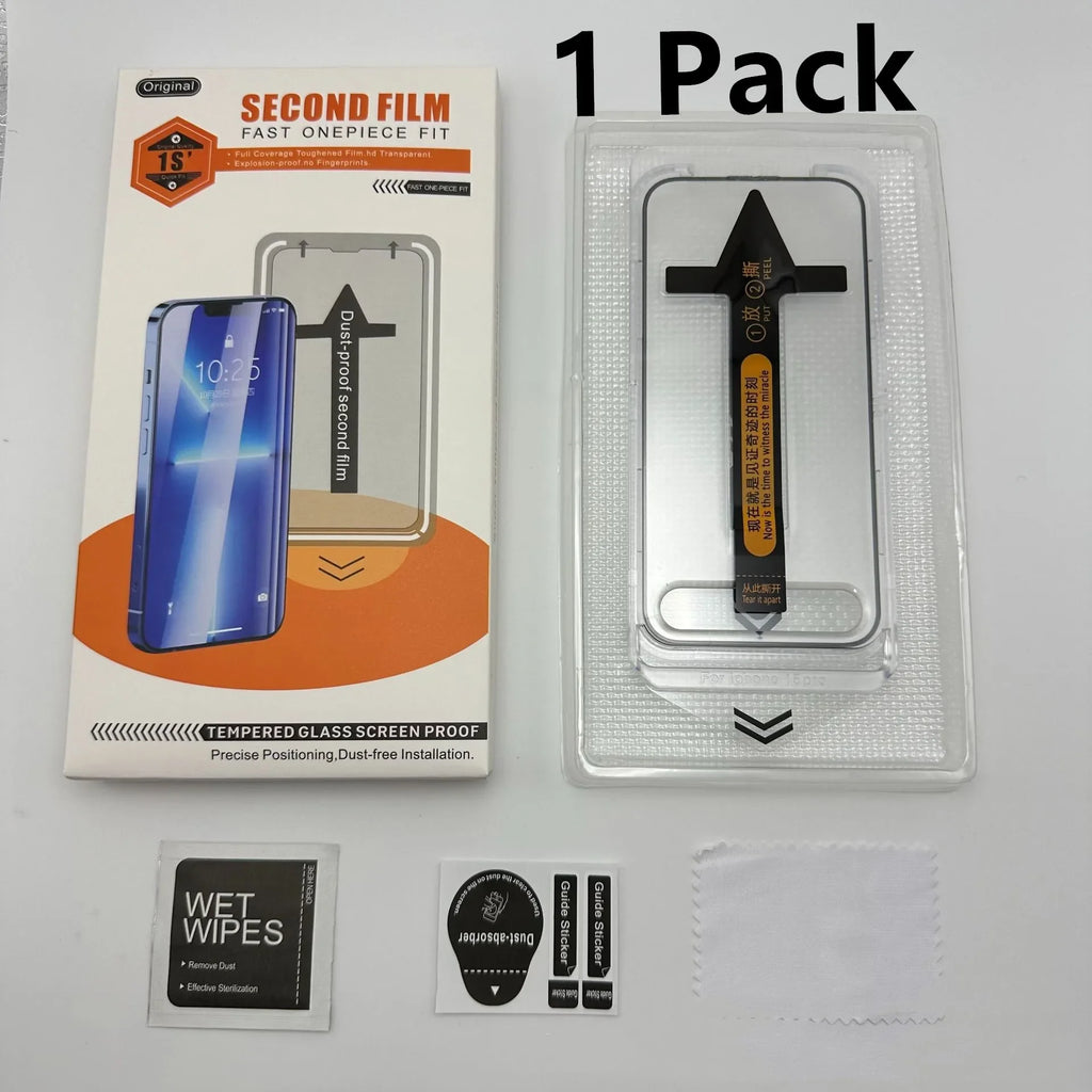 2 Pack For IPhone 17 Pro Max 16 15 Pro Tempered Glass Screen Protector  Auto Dust-Elimination Installation Bubble Free HD Clear
