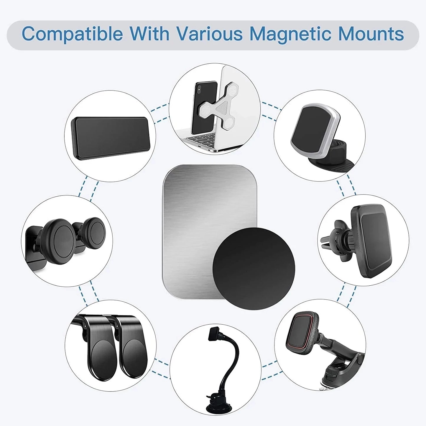 Magnetic Metal Plate Sticker Rings For Car Phone Holder Universal Iron Sheet Disk Sticker Mount Mobile Phone Holder Magnet Stand