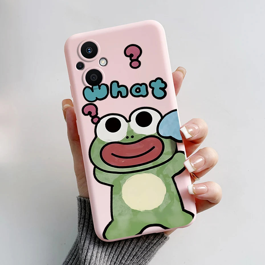 For Oppo Reno7 Z 5G Case Reno 7 8 Lite Bear Cartoon Frog Soft Silicone Phone Case For Oppo Reno 7Z 8Z Reno7Z 5G Back Cover Capa