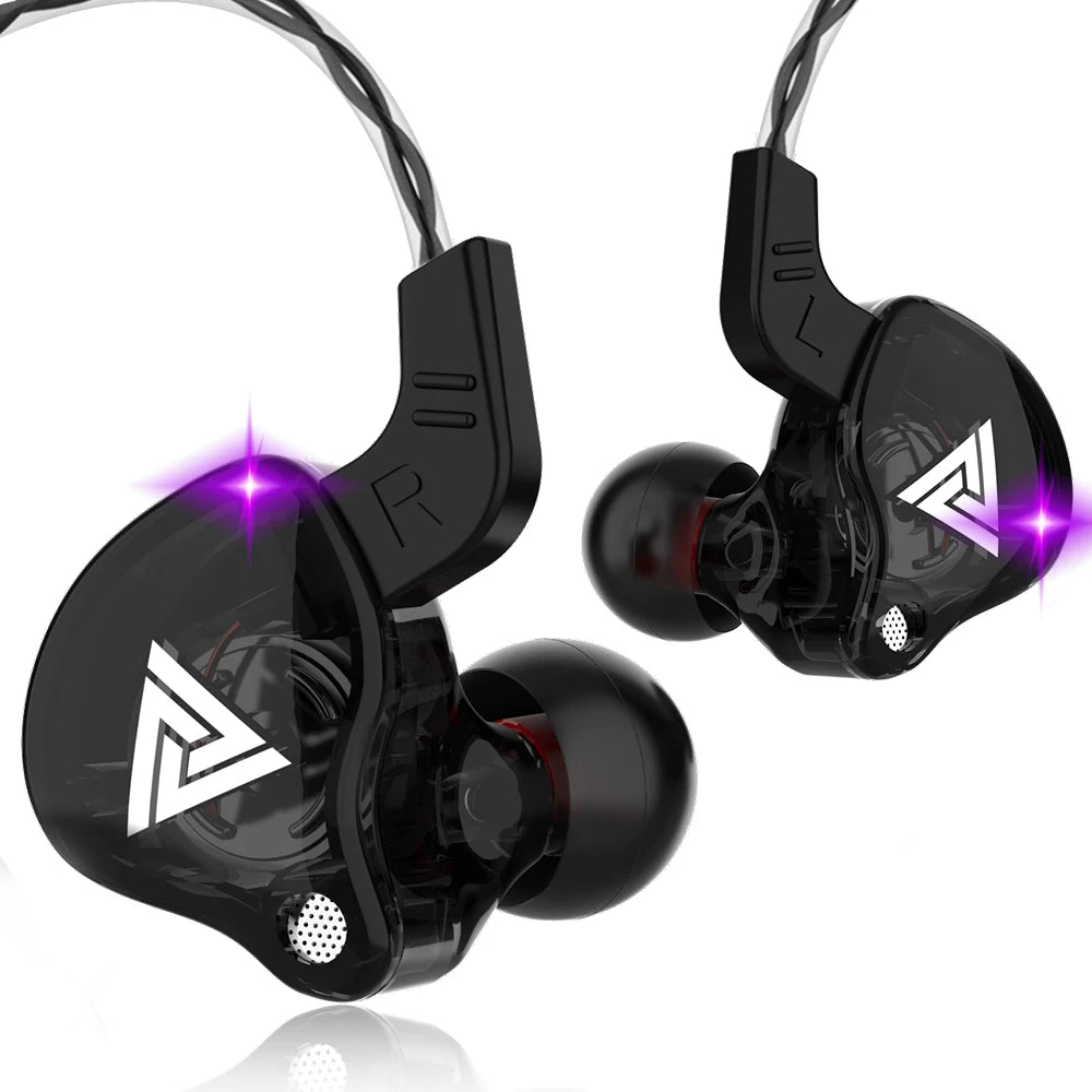 QKZ AK6/AERS/AK6 PRO Wired Headphones Dual Drive HiFi Earphone with Mic 3.5mm Sport Running Music Earbuds Bass Stereo Headset