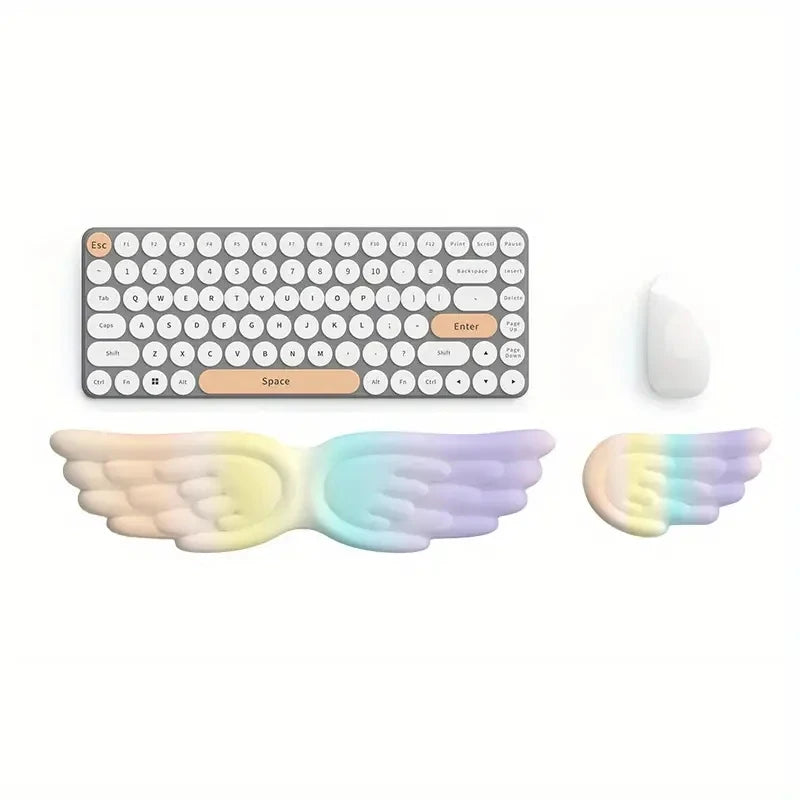 Mousepad Ergonomic Angel Keyboard Wrist Rest and Mouse Pad Set Reduce Wrist Pain for Office and Gaming Use