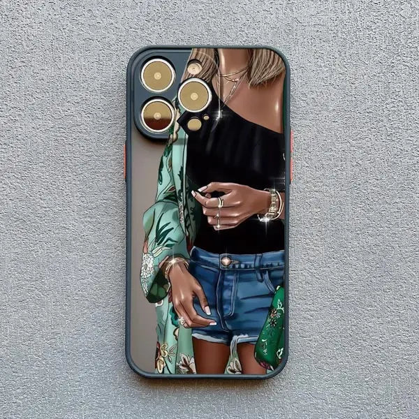 Girl Women Coffee Miss Phone Case For iphone 16 12 11 14 13 15 Pro Max X XS XR SE 2020 7 8 Plus Fashion Lady High Heel Covers