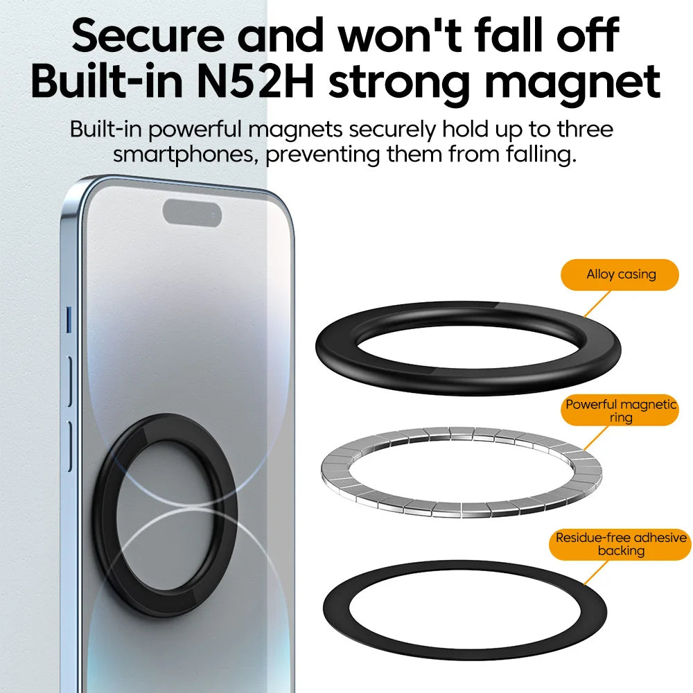 Magnetic Ring Wall Holder for iPhone 17 16 15 14 13 Wall Mobile Phone Super Magnet Holder in Car Cell Phone Stand for Magnetic