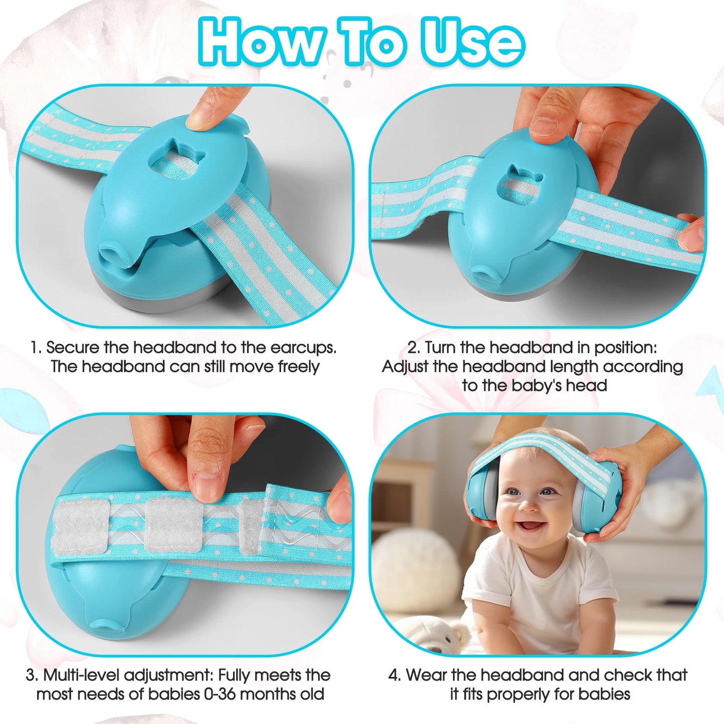Baby Earmuffs Infant Noise Cancelling Ear Protection Baby Headphones for Plane,Sleeping,Baby Ear Protection Travel Essential NEW