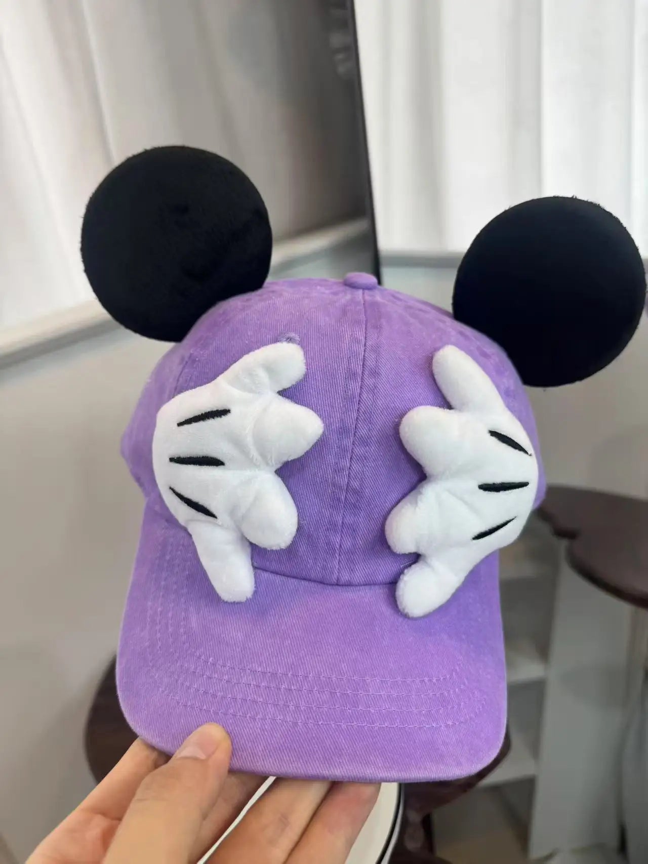 Cute Cartoon Mouse Ear Baseball Caps Adjustable Snapback Hat Outdoor Sports Travel Sun Hat with Curved Brim for Adult Teens