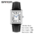 SANDA 9031/1108 Luxury Couple Quartz Watches for Men & Women, Waterproof Sport Casual Watch, Scratch Resistant Leather Strap