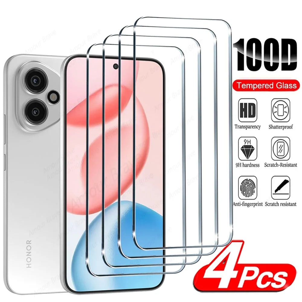 4Pcs HD Protective Glass For Honor 400 lite 200 90 lite X7B X8B X7A Screen Protector For Honor 400 200 lite Tempered Glass