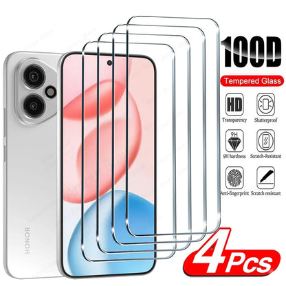 4Pcs HD Protective Glass For Honor 400 lite 200 90 lite X7B X8B X7A Screen Protector For Honor 400 200 lite Tempered Glass