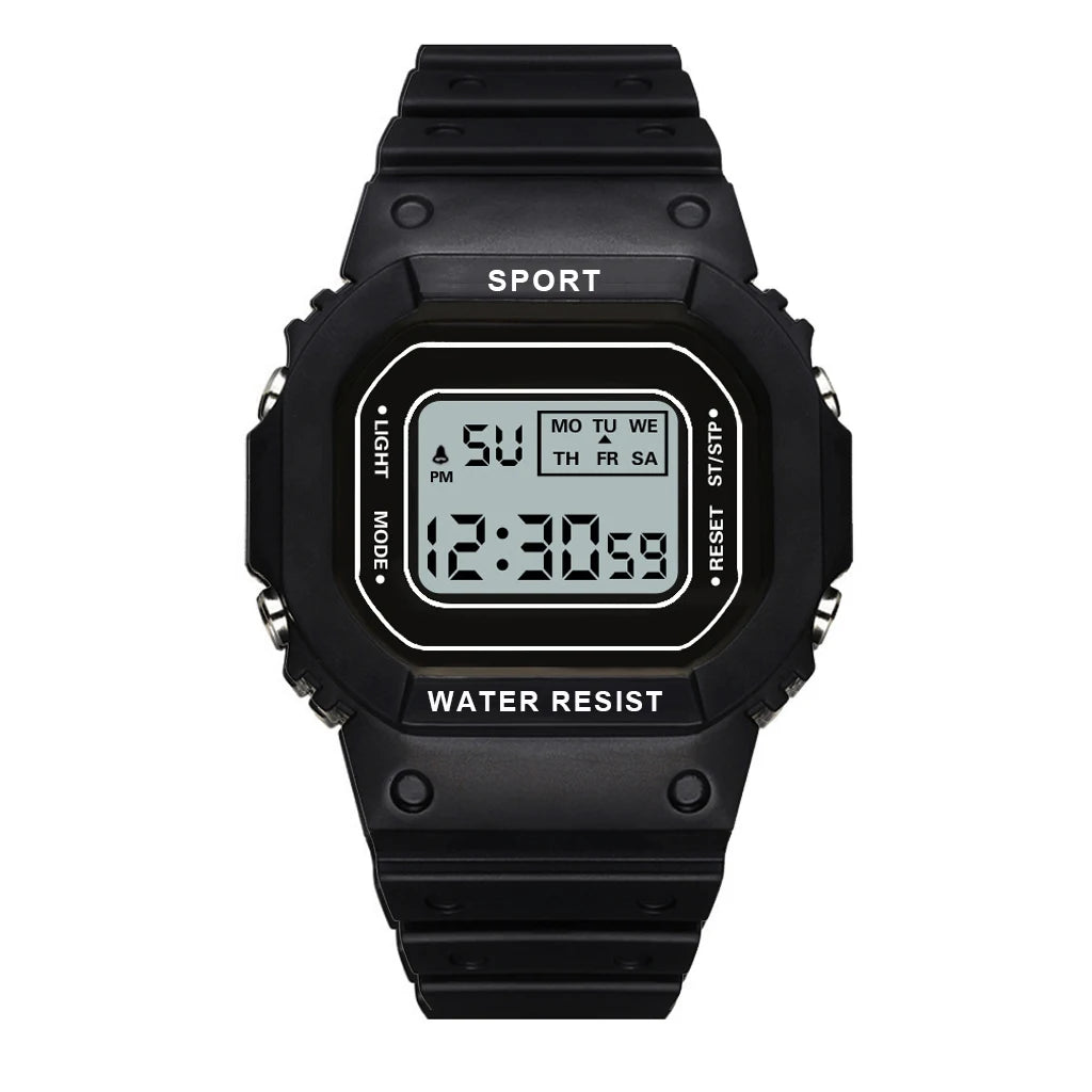 YIKAZE Sports Watch Boys Girls Student LED Electronic Watch Colorful Men Women Square Digital Watches Waterproof Rubber Clock