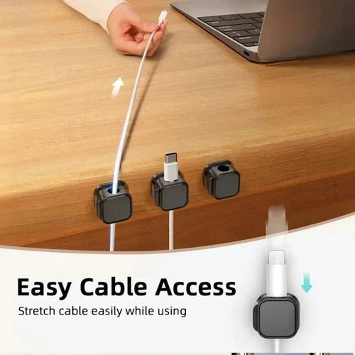 1/3/6 PCS Magnetic Cable Organizer Cable Clips Management Wire Keeper Wall Data Cable Winder Adjustable Cord Holder Under Desk
