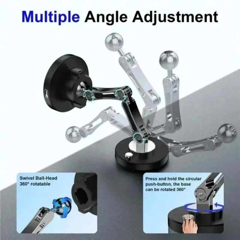Car Magnetic Phone Holder Stand Instrument Panel Foldable Bracket Self-adhesive Cellphone Bracket For iPhone 17 16 15 14 13 12