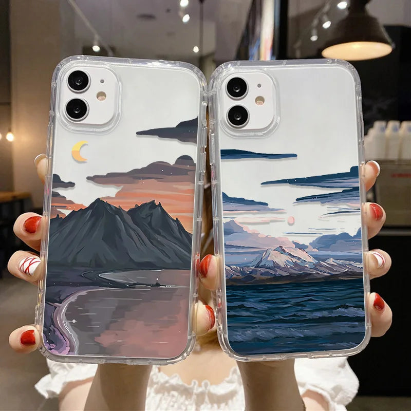 For Samsung S23 S25 Ultra Case Anime Landscape Phone Case For Samsung Galaxy S24 S22 Ultra S20 S21 FE S23Ultra S 23 Plus Covers