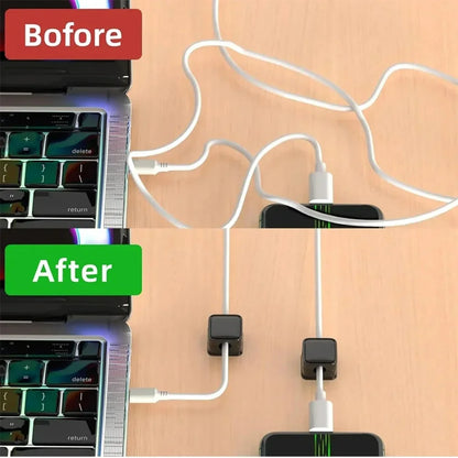 1/3/6 PCS Magnetic Cable Organizer Cable Clips Management Wire Keeper Wall Data Cable Winder Adjustable Cord Holder Under Desk