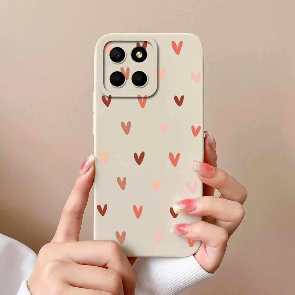 For Huawei Honor X6 X6S X6A Plus Phone Case Butterfly Heart Liquid Silicone Camera Protection Back Cover For Honor X 6 Funda