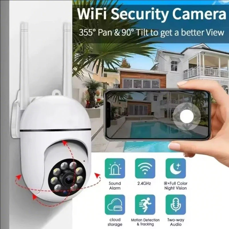 8MP Wifi IP Outdoor Wireless Security Surveillance PTZ Camera 4X Zoom Cameras AI Human Tracking Two-way Audio HD Night Color Cam