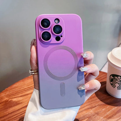 Luxury For Magsafe Gradient Silicone Multicolour Shockproof phone Case for iPhone 15 14 13 12 11 Pro Max Wireless Charging Cover