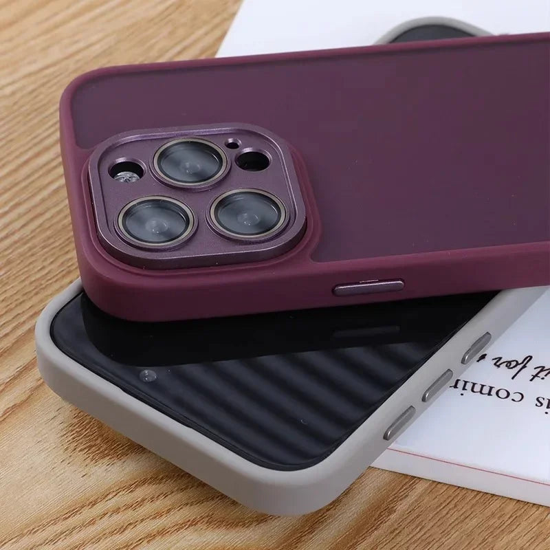 natural titanium Luxury phone case for iphone 15 14 13 12 11 pro max plus Camera protection  Matte Shockproof Bumper full Cover