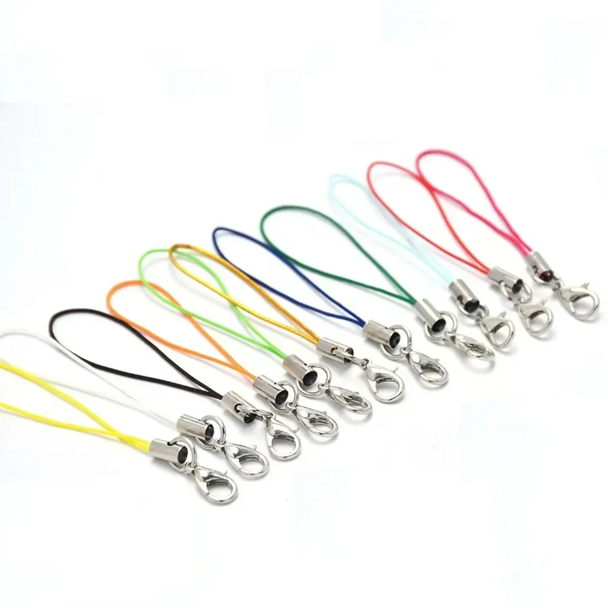 50PCS Black Nylon Strap Charms Set Durable Lanyard Cords with Lobster Clasp | Anti-Fray Adjustable Keychain Mobile Bag Straps