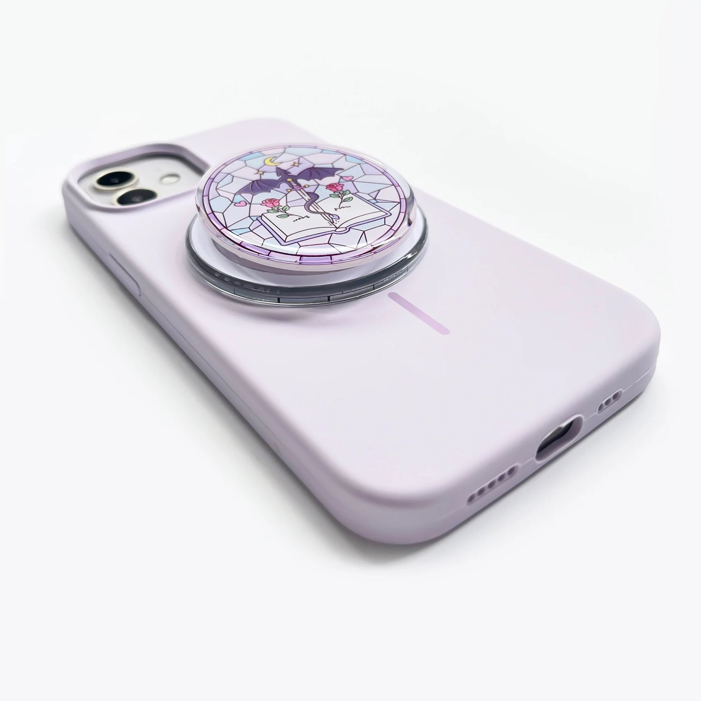 Magnetic Phone Grip for iPhone Acrylic Phone Holder Grip with Cute Dark Romantic Design Foldable Expanding Stand Kindle Griptok