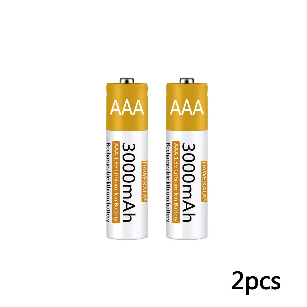 Rechargeable Lithium-ion Battery 3000mAh 1.5V AAA Battery for remote control mouse small fan Electric toy