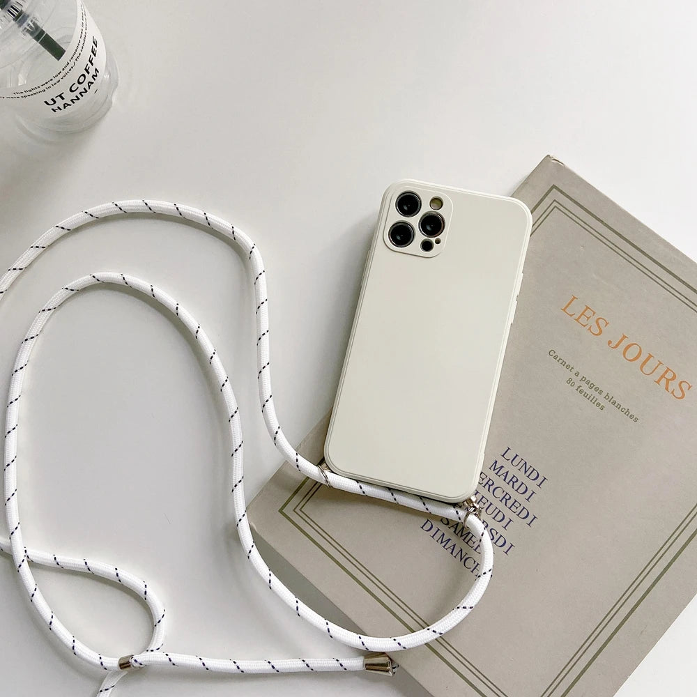Crossbody Lanyard Phone Case For VIVO V30E V40 SE Lite V27E V25 Y21 Y33S Y22 Y53S Y35 Y36 Y38 Y28 Necklace Strap Rope Cover