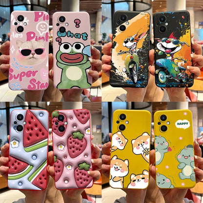 For Oppo Reno7 Z 5G Case Reno 7 8 Lite Bear Cartoon Frog Soft Silicone Phone Case For Oppo Reno 7Z 8Z Reno7Z 5G Back Cover Capa