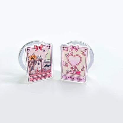 Magnetic Phone Grip for iPhone Acrylic Phone Holder Grip with Cute Dark Romantic Design Foldable Expanding Stand Kindle Griptok