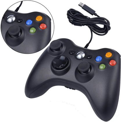 Wired Game Controller for Xbox 360 with Dual-Vibration,Compatible with Xbox 360/360 Slim&PC Windows 7,8,10,11
