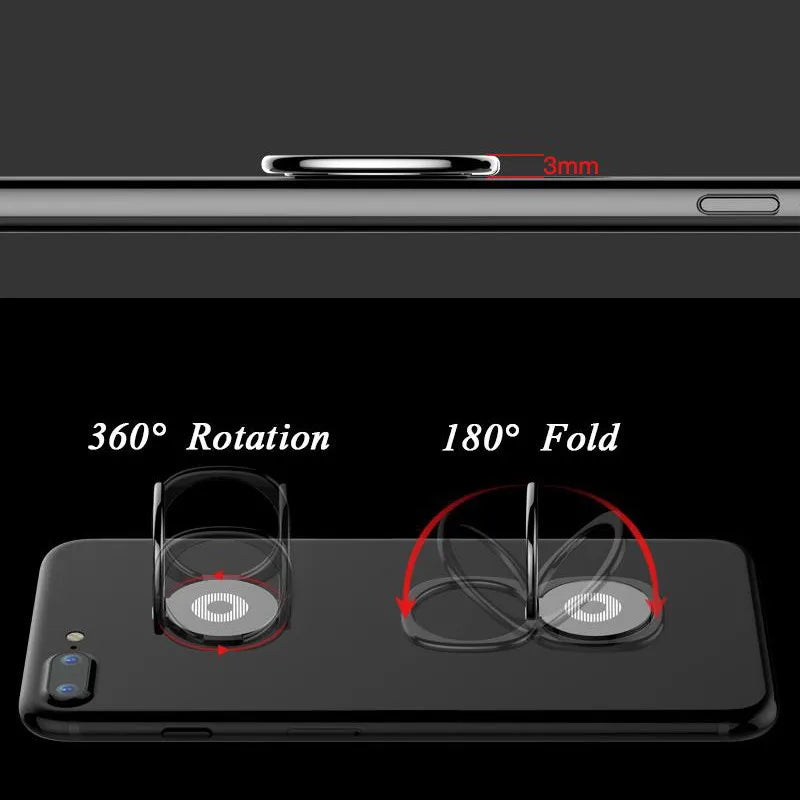 4 Colours Foldable Thin Phone Holder Spin Finger Ring 360 Degree Rotatable Metal Socket For Magnetic Car Mount Smartphone Stand