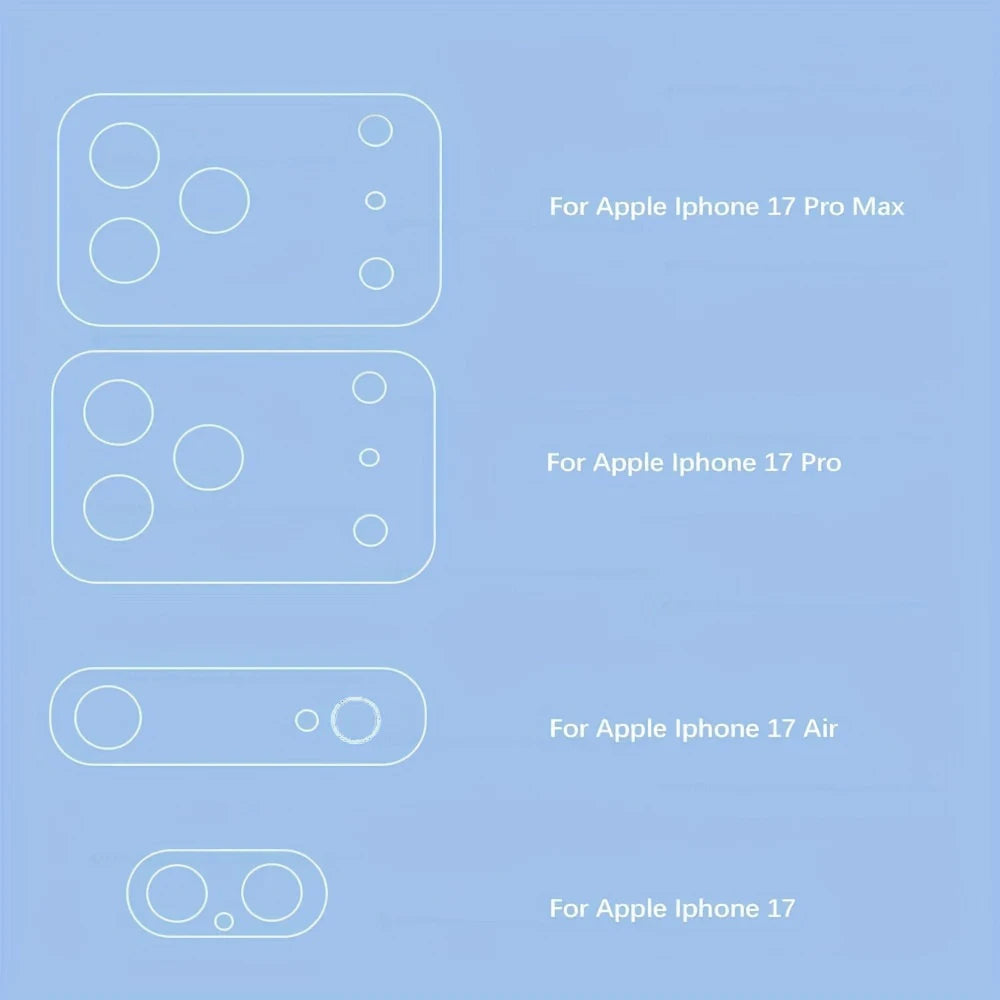 1-5Pcs Full Coverage Camera Lens Tempered Glass For iPhone 17 Air 17 Pro Zia Anti-scratch Protective Glass For iPhone 17 Pro Max