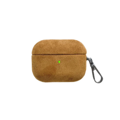 Luxury Italian Suede Headphone Case for Airpods 4 3 1 Pro 2 Anti-loss Metal Keychain Wireless Charge All Inclusive Earphone Case