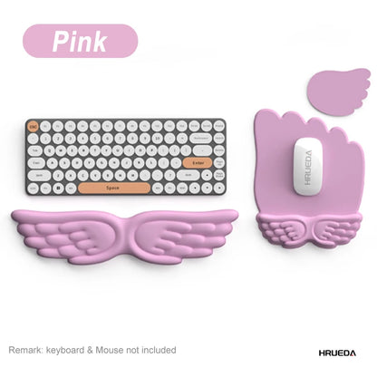 Mousepad Ergonomic Angel Keyboard Wrist Rest and Mouse Pad Set Reduce Wrist Pain for Office and Gaming Use