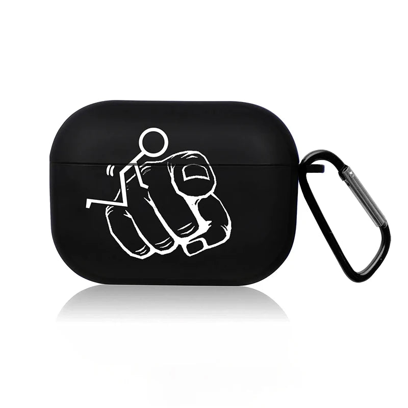 Creative Line Cute Black Earphone Case for AirPods Pro 3/Pro 2 /Pro/4 /3 /1or2 Headset Protective Cover Cute Cartoon Simple Case