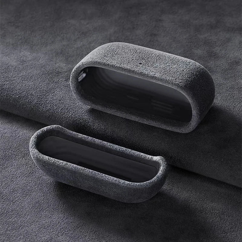 Luxury Italian Suede Headphone Case for Airpods 4 3 1 Pro 2 Anti-loss Metal Keychain Wireless Charge All Inclusive Earphone Case