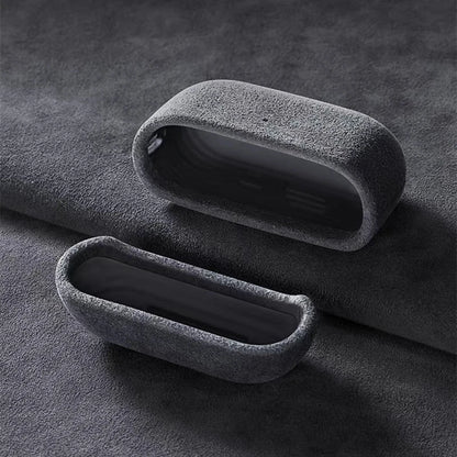 Luxury Italian Suede Headphone Case for Airpods 4 3 1 Pro 2 Anti-loss Metal Keychain Wireless Charge All Inclusive Earphone Case