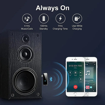 Aux Bluetooth Adapter for Car 2-in-1 Wireless Bluetooth 5.0 Receiver Transmitter for Cars Speakers Stereo Systems Headphones TV