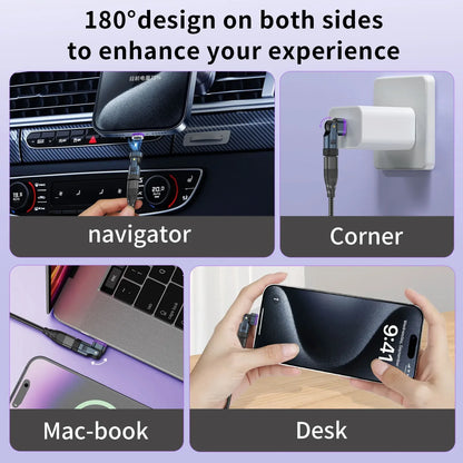 USLION 240W Type C Adapter USB-C to Type-C Fast Charging Cable Magnetic USB C Female Converter for Macbook iPhone 16 15 Xiaomi