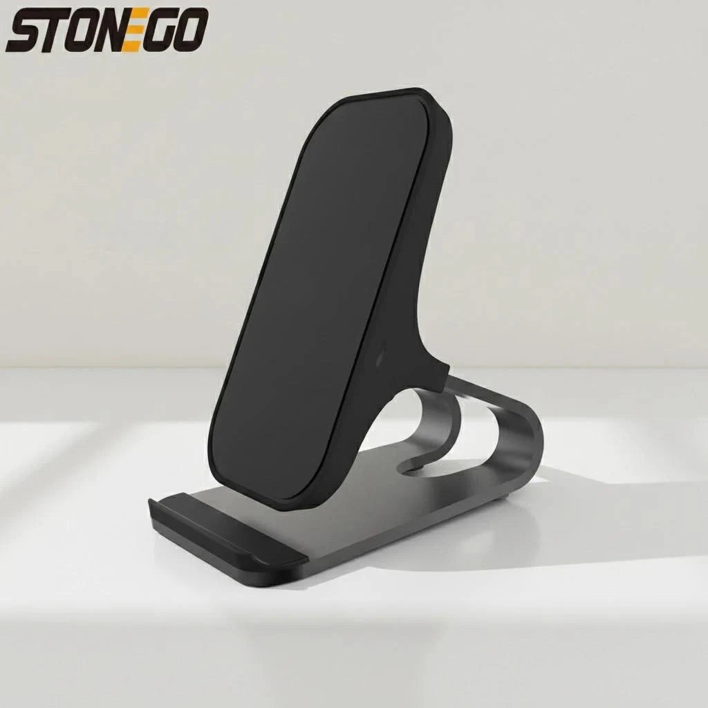 10W 7 5W 5W Qi Fast Wireless Charger Mount 2 Coils Case Friendly Anti Slip Rubber Type C Input