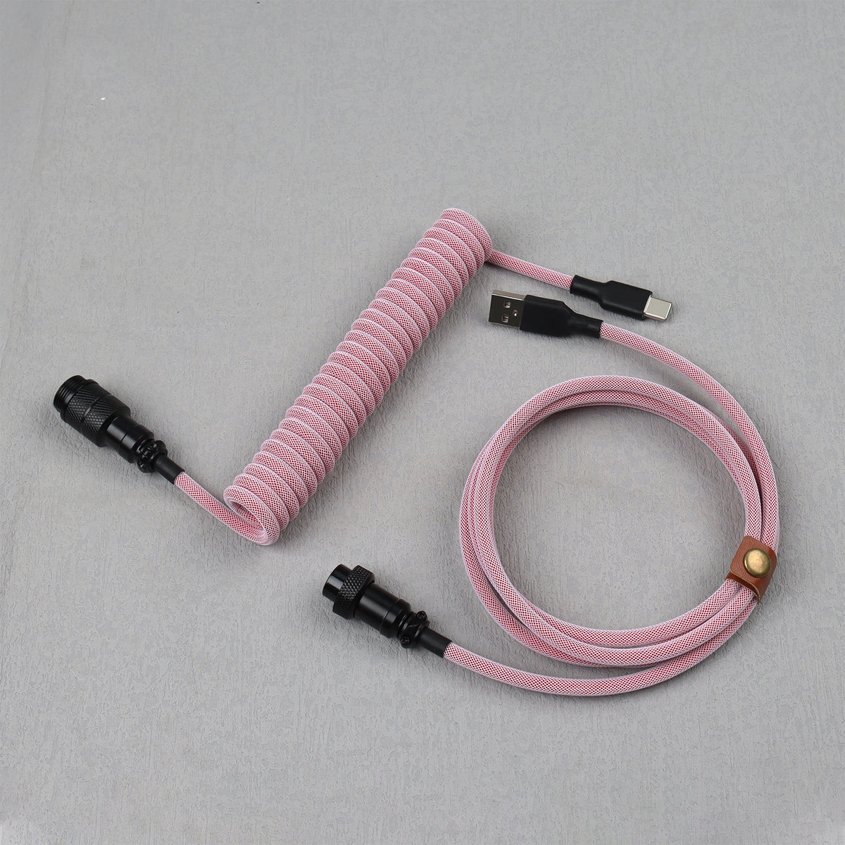 LANO Custom Paracord Coiled Mechanical Keyboard Type C Data Spring Cable GX16 Aviator Coil Spiral Usb C for Gaming Coiled Cable