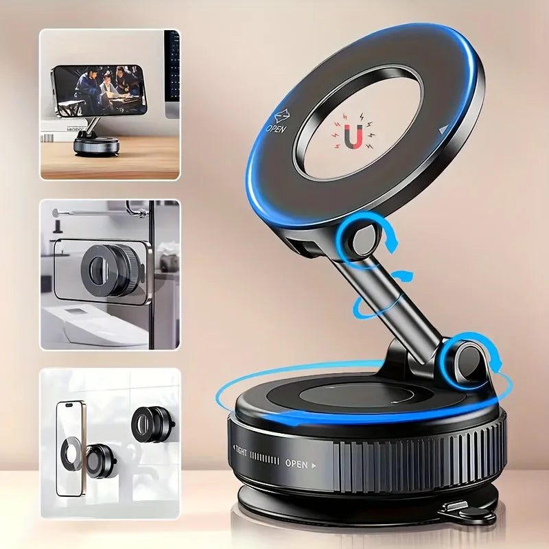 2026 New Model Car Magnetic Phone Holder with Suction Cup Vacuum Adsorption for Car Navigation and Dedicated Phone Holder