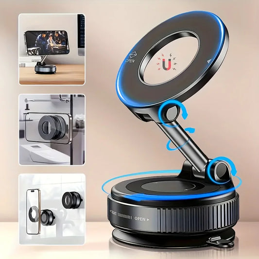 2026 New Model Car Magnetic Phone Holder with Suction Cup Vacuum Adsorption for Car Navigation and Dedicated Phone Holder