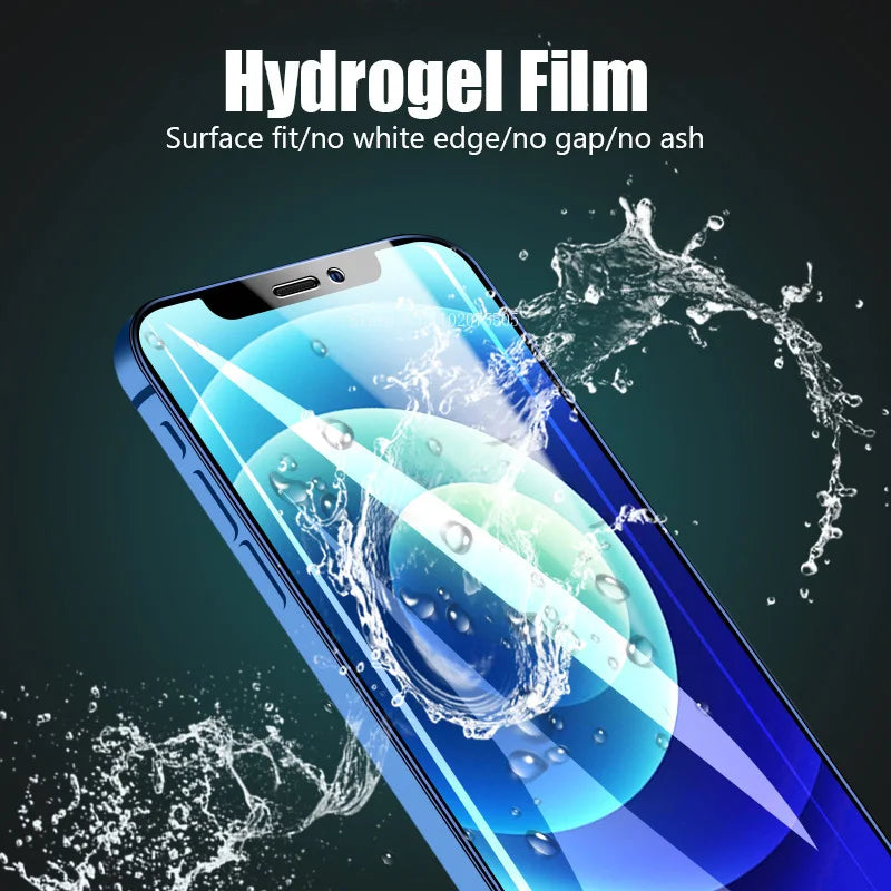 4Pcs Soft Hydrogel Film 13 12 Pro Max Silicone TPU Screen Protector For IPhone 14 11 XS XR X 7 8 15 Plus Support unlocking