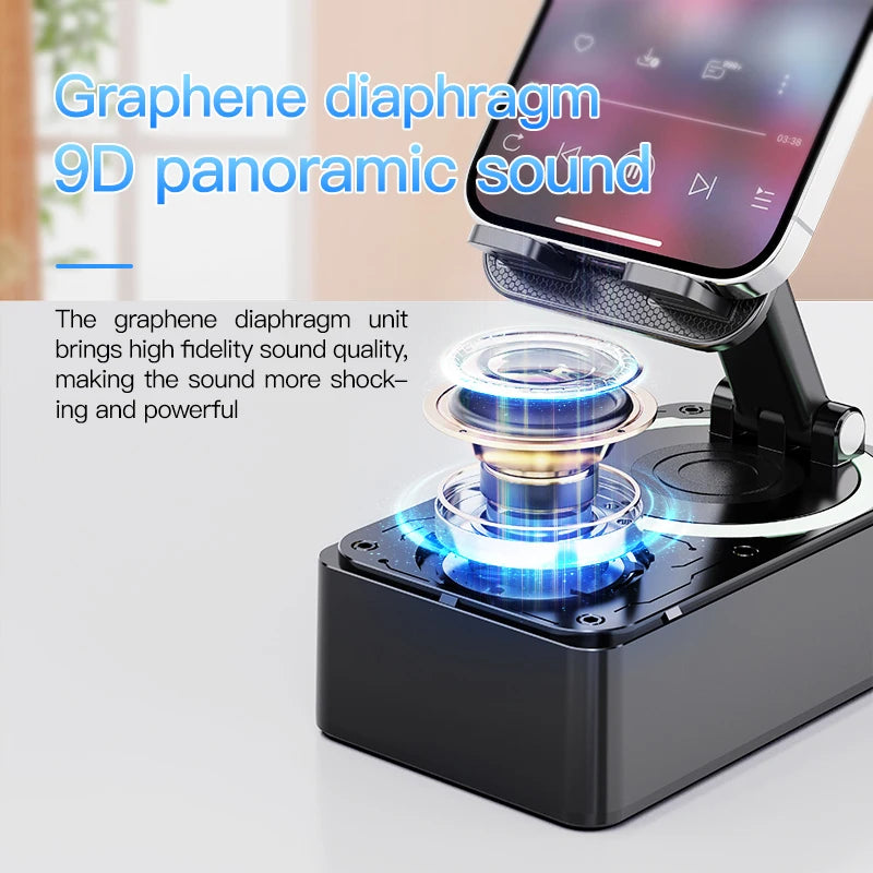 3-in-1 Bluetooth Speaker Phone Power Bank Foldable Wireless Speaker Phone Stand with Anti-Slip Pads For Video Meeting Live