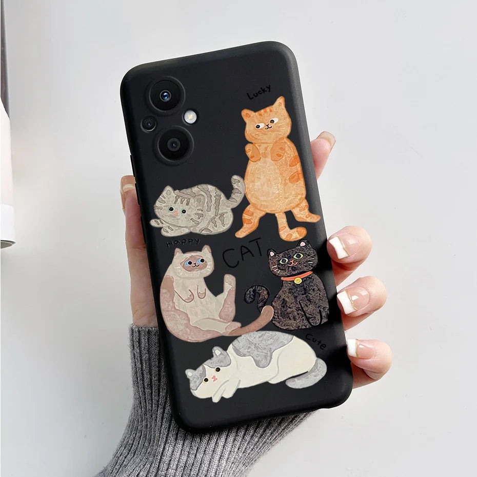 For Oppo Reno7 Z 5G Case Reno 7 8 Lite Bear Cartoon Frog Soft Silicone Phone Case For Oppo Reno 7Z 8Z Reno7Z 5G Back Cover Capa