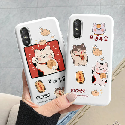 For Redmi 9AT 9A 9at Back Cover Protective Case Soft Silicone Cute Cartoon Cat Frog Funda Phone Case For Xiaomi Redmi 9C 13C 14C