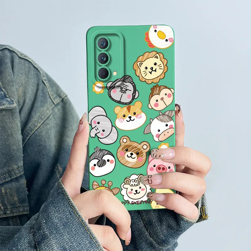 For Realme GT Master Phone Case GTmaster Edition RMX3363 RMX3360 Casing Soft Silicone Sweet Painted Fashion Flower Printed Cover