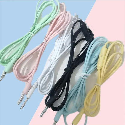 1 Pcs With Microphone 3.5mm Earphone 6 Colors In-Ear Wired Headphones Super Bass Headset For Smartphones Control Speaker Earbuds