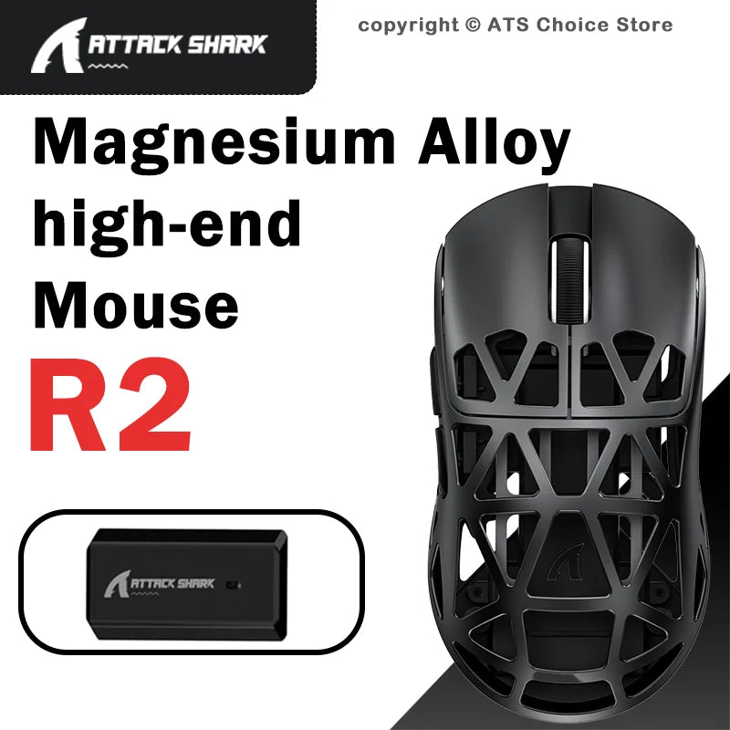 ATTACK SHARK R3 High Quality Wireless Gaming Mouse 8KHz PAW3395 26000 DPI Magnesium Alloy 46g Tri-Mode Bluetooth Wired Pro Gamer
